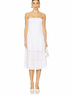 we wore what denim dress WeWoreWhat | Dresses | Weworewhat Mini Denim Strapless Zipper Front Dress  Frayed Hem M